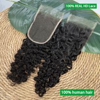 Burmese Curly 100% Real HD Lace Closure 4x6 5x5 Human Hair Closures Pre Plucked Invisible HD Lace 13x4 Frontal Only Melt Skin