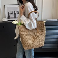 Hand-woven Women's Shoulder Handbag Bohemian 2026 Summer Fashion Straw Beach Tote Bag Travel Shopper Weaving Shopping Bags