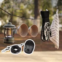 Portable 3-Meter Beaded Clothesline - Adjustable, Windproof Outdoor Laundry Line for Camping & Travel Fixable Hook