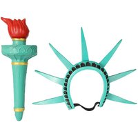 Statue Of Liberty Goddess Headband And Torch Lady Liberty Cosplay Crown Festival Hair Accessories Novelty Headband For Masquerad