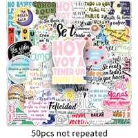 AliExpress GOGOTU 50PCS Spanish Cartoon Stickers Inspirational Phrases Graffiti Sticker Laptop Guitar Bike Skateboard Decoration DIY Toy