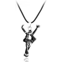 World-class Pop Star Singer MJ Necklace Dancing Michael Jackson Enamel Pendant Necklace For Fans Monumental Jewelry Accessories