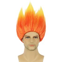 inside out Anger Fire Wig Short Orange Wig Men Cosplay Wigs Heat Resistant Synthetic Halloween Costume Party