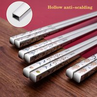 316L Stainless Steel Non-Slip Sushi Chinese Style Household Dining Bar Kitchen Tools Kitchenware Tableware Chopsticks
