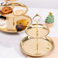 【xxx】Gold Silver 2/3-Tier Cake Stand Party Dessert Display Tower For Holiday Gathering Elegant Serving Stand Cupcake Stand Decor