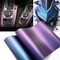 3D Metallic Chameleon Carbon Fiber Vinyl Wrap Car Motorcycle Adhesive Body Wrapping Film PVC Styling Auto Decal Car Accessories