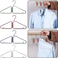 12pcs Foldable Coat Hanger,Non-Slip Clothes Hangers,Plastic Drying Rack,Multifunctional Clothes Storage Organizer For Travel
