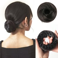 Women's Bun Maker-4inch Adjustable Synthetic Hair Clips Accessories,Suitable for All Hair Types Straight Donut Updo Hair Wig