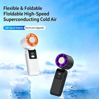 New Semiconductor Ice Cooling Handheld Fan Rechargeable Portable Silent Turbo Fan with 100-Speed Control for Summer Travel
