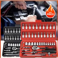 AliExpress Motorcycle 46pcs 1/4 Inch Drive Socket Ratchet Wrench Set Complete Car Repair Kit for Auto and Bicycle Maintenance Tools