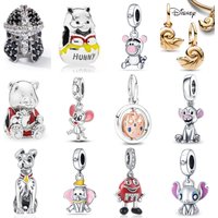 925 Sterling Silver Charms for Bracelets Cartoon DIY Beads Mouse Conch Bear Chocolate Beans Jewelry Making Women Gift