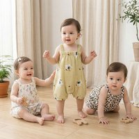 2026 Summer Baby Rompers 0-24M Cartoon Dogs Girls One Piece Cute Infant Strapless Jumpsuit Sweet Toddler Clothes