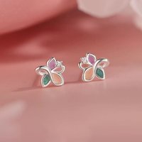 S925 Sterling Silver Color Flower Mini Stud Earrings For Women Party classic Fine Jewelry wholesale