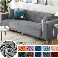 Thick Velvet Plush Sofa Cover For Living Room 1/2/3/4 Seater Elastic L Shaped Corner Armchair Sofa Slipcover Furniture Protector