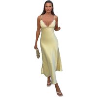 Elegant Women's Lace Patchwork Dress Slim Backless Spaghetti Strap Female Dresses 2026 Spring Summer Chic Lady Beach Robe