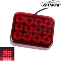 ATVOV Waterproof 12V 24V 12 LED Chips Fog Light Driving Tail Rear Safety Warning LampTruck Trailer Caravan Towing Boat