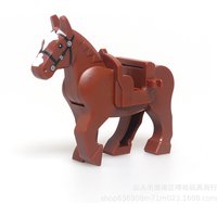 Building Block MOC Part War-horse with Saddle Saddle Horse Military Scene Accessories Compatible with Lego Part
