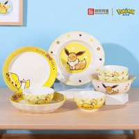 SHUNXIANG Pokemon Ceramic Tableware Set Cute Cartoon Pattern Soup Bowl Plates Dinner Sets Salad Pasta Microwave Safe Bowls Set