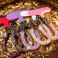 Mobile Phone Luxury Shiny Short Strap Finger Ring KeyChain Lanyard Cellphone Charm Ring Strap for iPhone 17 16 15 Xiaomi Samsung