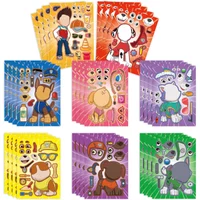 16Sheets PAW Patrol Balloon Sticker Puzzle Stickers Chase Make-a-Face Assemble Cartoon Decal Assemble Jigsaw Children Gift