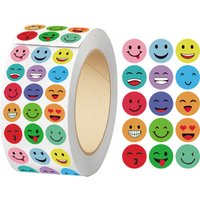 1500pcs/roll Colorful Emoji Face Stickers Cute Funny Expression Stickers for Teacher Reward Crafts Scrapbooking Party Decoration