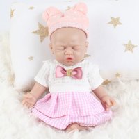 IVITA 7" 100% Full Silicone Reborn Baby Doll Lifelike Mini Sleeping Girl Doll for Anti-Stress Realistic Children Toys Dolls