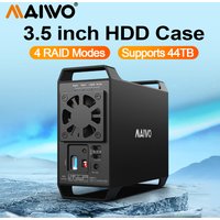 MAIWO 3.5 Inch Dual Bay External Hard Drive Enclosure Array Cabinet SATA Hard Disk Array With 4 RAID Function for 3.5 Inch HDD