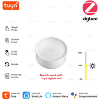Tuya ZigBee Knob Switch Wireless Scene Button Rotatable Dimmer Controller Switches Remoter Smart Life Home Automation Linkage