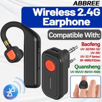 ABBREE BT-E2/E1 Walkie Talkie Wireless Headset 2.4G Earphone Noise Reduction 2 Pin for Baofeng Quansheng Two Way Radio