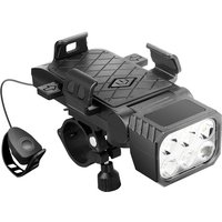 AliExpress cycle zone 3-in-1 Bicycle Front Light with Horn & Phone Holder 6 LED Bike Light 2400mAh Bike Headlight Flashlight for Night Safety Riding