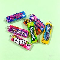 5pcs Mini Chewing Gum Resin Charms, Sugar Candy Pendants for Necklaces & Keychains