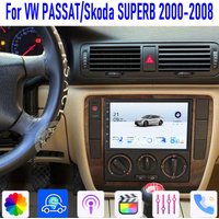 7" For VW Passat/Skoda SUPERB 1 I 2000-2008 Car Stereo Radio Wireless Apple Carplay Android 15 Auto Head Unit GPS WIFI Camera