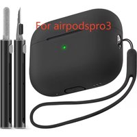 Slim Silicone Full Protection Case with Wrist Lanyard ๏ผFor 2025 Apple AirPods Pro 3, Free Cleaning Kit