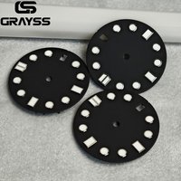 nologo 28.5mm Black white Watch Dial Super Green Luminous Fit NH35 NH36 for SKX Diving Men Watches Parts Accessories New