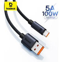 Baseus 100W Fast Charge USB Type C Quick Charge Cable For Samsung S23 Realme Xiaomi 13 Huawei Phone Fast Charging Cable Data