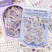 20 pcs Super Large Miniature Scene Sticker Book 3D Cute Three-Dimensional House DIY Sticker Collection Book Sence Sticker
