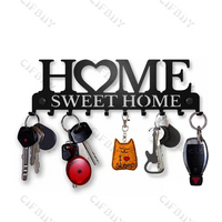 1pc Metal Wall Hooks Key Holder, Wall Mounted Coat Rack, Iron Art Decor For Home Kitchen Door