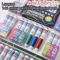 Languo 146 Colors Ballpoint Pen 0.8mm Cartoon Soft Grip Press for Drawing Overlay Multicolor Writing Pen Office School Supplies