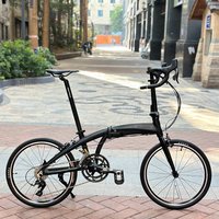 AliExpress NONE 22 Inch 451 Small Wheel Folding Bicycle With Curved Handle C-brake 18 Speed Aluminum Alloy Ultra Lightweight Portable City Bike