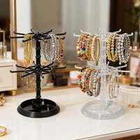 1pc 2nd/3rd floor rotatable jewelry storagerack necklace displayrack rotatingkeychain bracelet storage rack perfect holiday gift