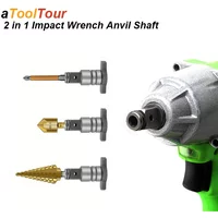 2in1 Power Impact Wrench Anvil Adapter Driver Converter Shaft Spindle Attachment 1/2 Square Socket To 1/4 Hex Electric Tool Part