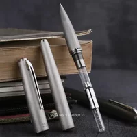 Hot Hot Majohn Ti200 Titanium Alloy Metal Fountain Pen Fine Size 0.5mm With Converter Office Business Writing Ink Smoothly