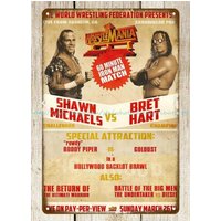 country home decor Bret Hart Vs. Wrestling metal tin sign