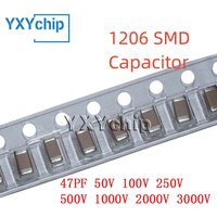 50PCS 1206 47PF 50V 100V 250V 500V 1000V 2000V 3000V ±5% 470J C0G NPO SMD Chip Multilayer Ceramic Capacitor