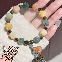 Lotus Beaded Bracelet Resin Bracelet for Good Luck and Fortune Prayer Beads Bracelet Minimalist Jewelry