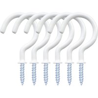 Multi-Function Screw-in Cup Hooks, 12 Pack Vinyl Coated 1-1/4 Inch Ceiling Wall Hooks for Kitchen Indoors Outdoors(WHITE,black)