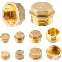 G1"1/4"1/8"3/8"1/2"3/4"G2" BSP Female Threaded Brass Pipe Hex Head Brass Stopper End Cap Plug Plumbing Fitting Connector Adapter
