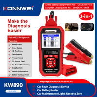 2026 KONNWEI KW890 12V Car OBD2 Battery Tester Analizer Auto Diagnostic Tool Battery Match 3 in 1 Car OBDII Scanner Code Reader