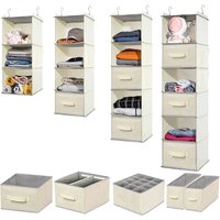 Wardrobe storage bamboo multi-layer hanging bag dustproof non-woven cloth hanging hanging organizing clothes storage