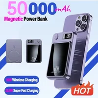 New 50000mAh Wireless Magnetic Power Bank Fast Charging Portable External Battery Charger Cases for iphone Series Samsung Xiaomi
